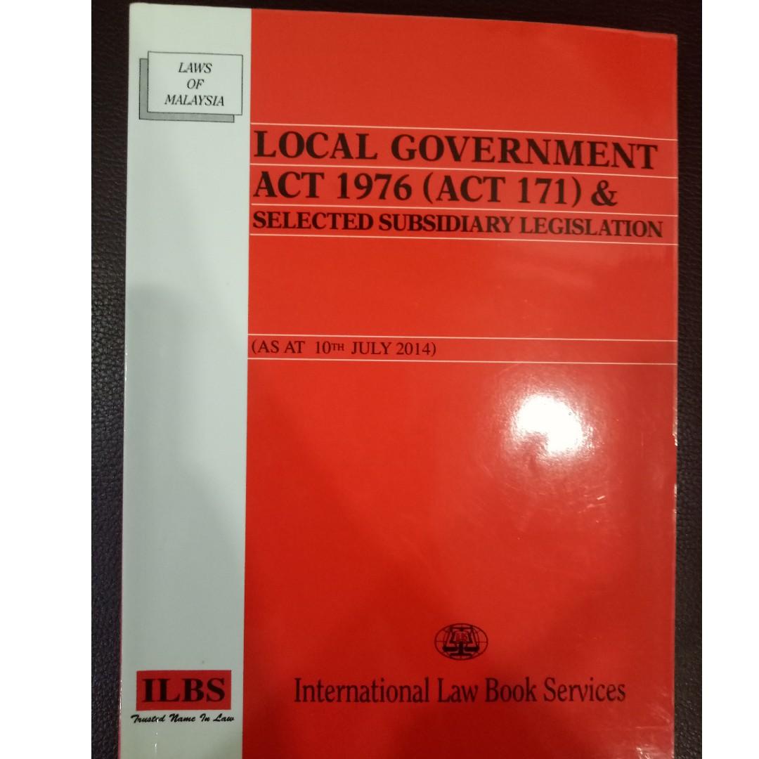 Local Government Act 1976 Act 171 Selected Subsidiary Legislation Textbooks On Carousell