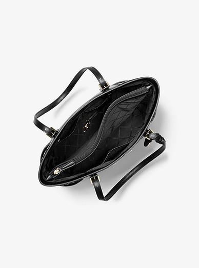 jet set large embellished leather tote