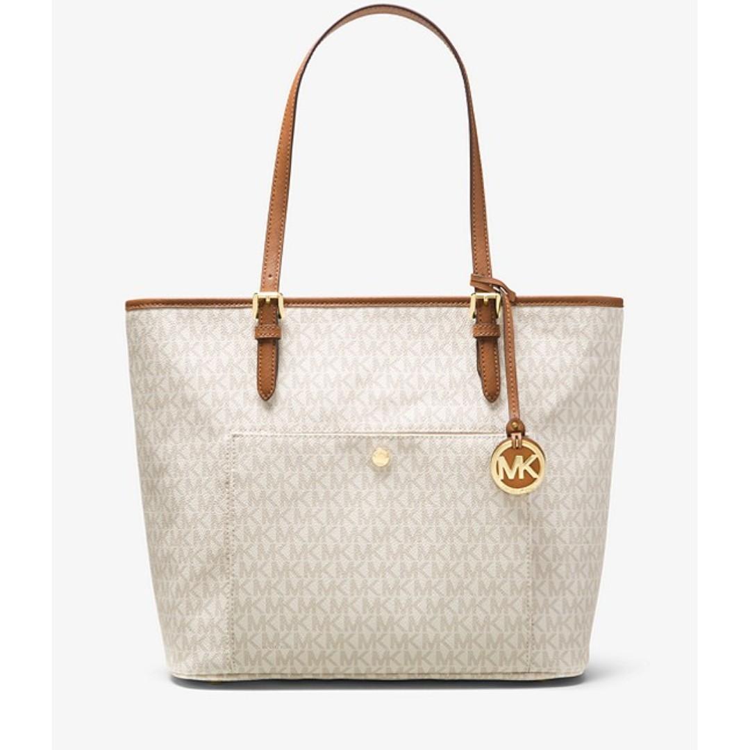 michael kors jet set tote logo