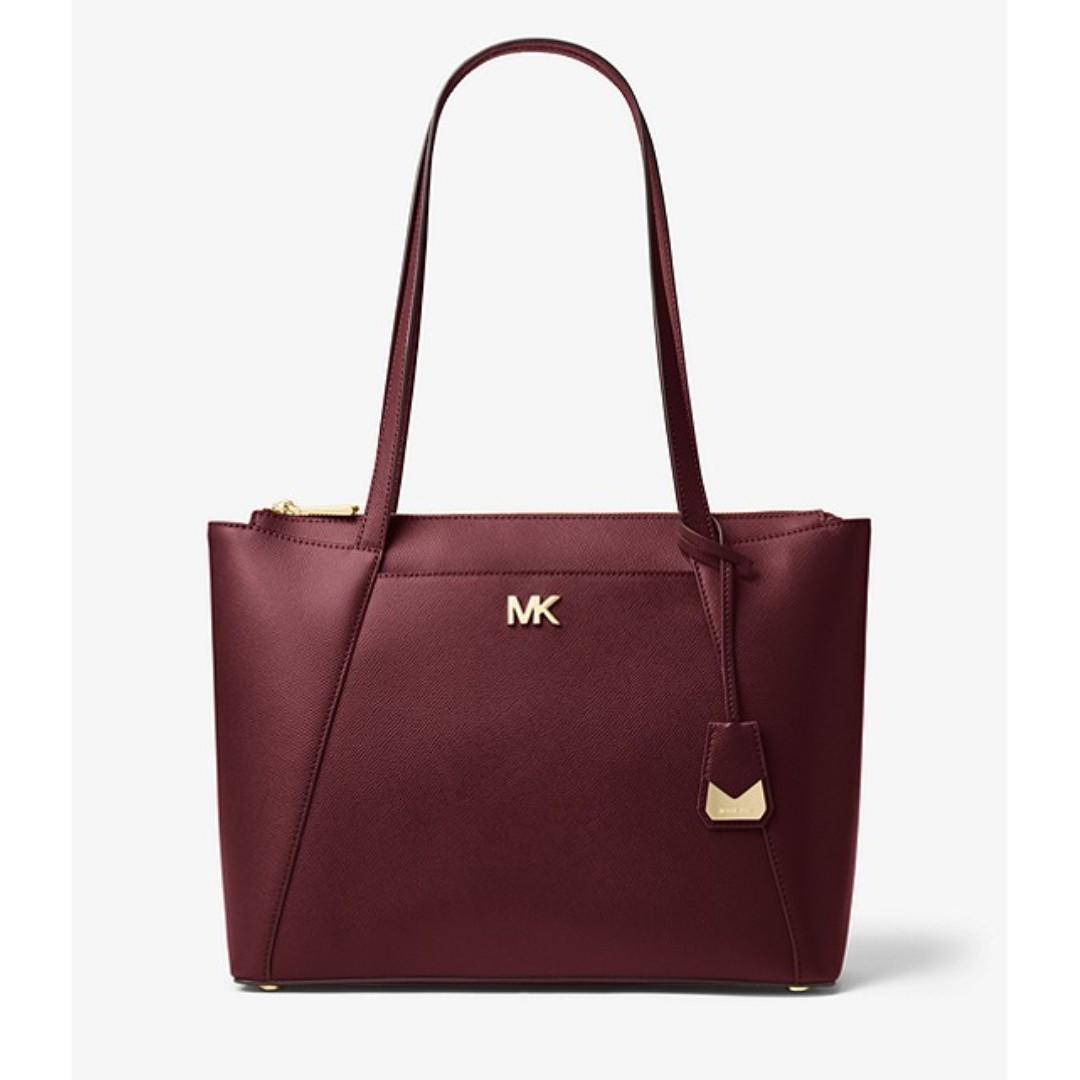 michael kors maddie crossgrain leather tote