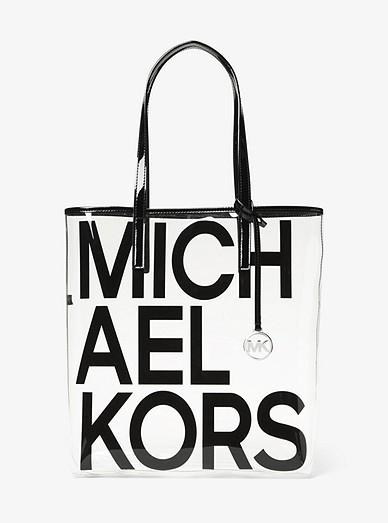 Michael Kors Large Graphic Logo Print Clear Tote Bag