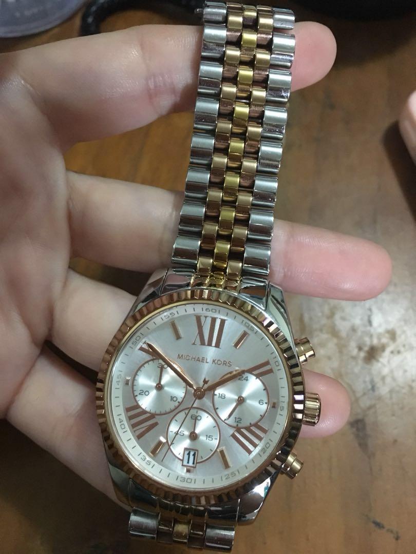 Tri color top michael kors watch