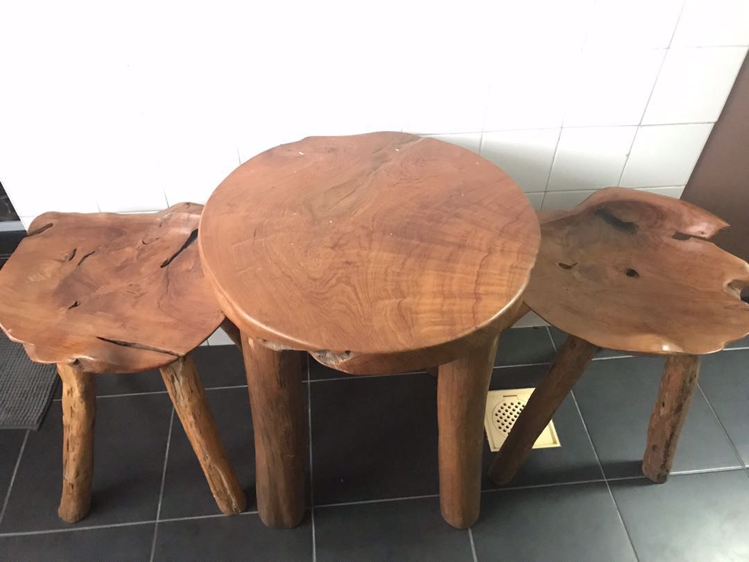 Moving Out Solid Drift Wood Coffee Table With 2 Chairs Share This Listing