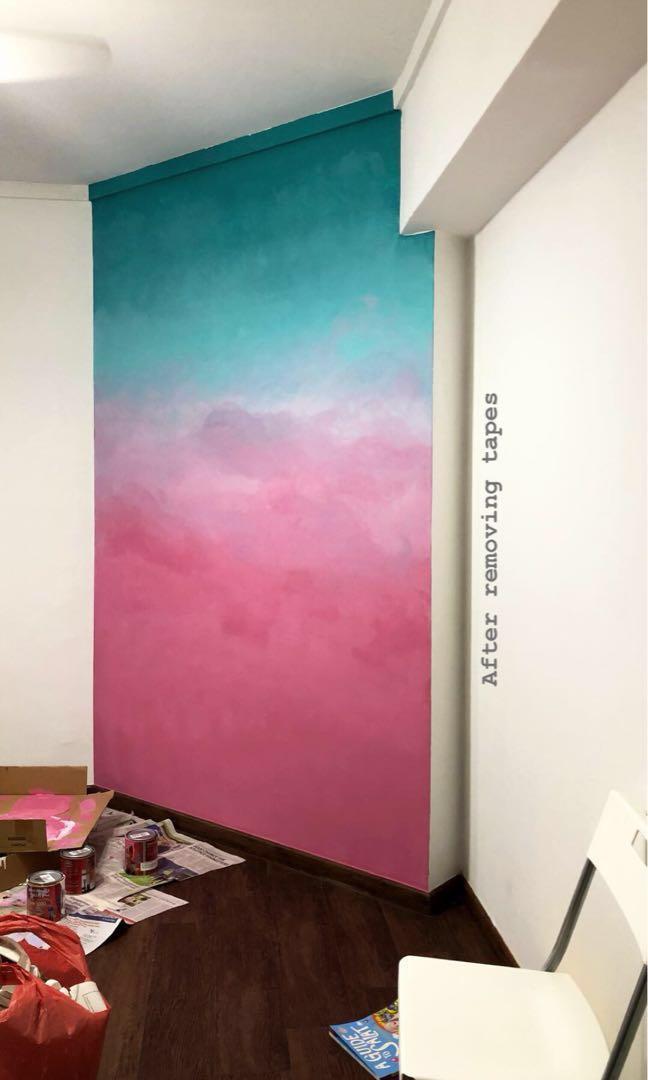 pic Ombre Pink Wall Paint Designs ombre wall painting hobbies toys