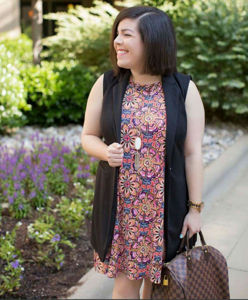 floral dress with blazer