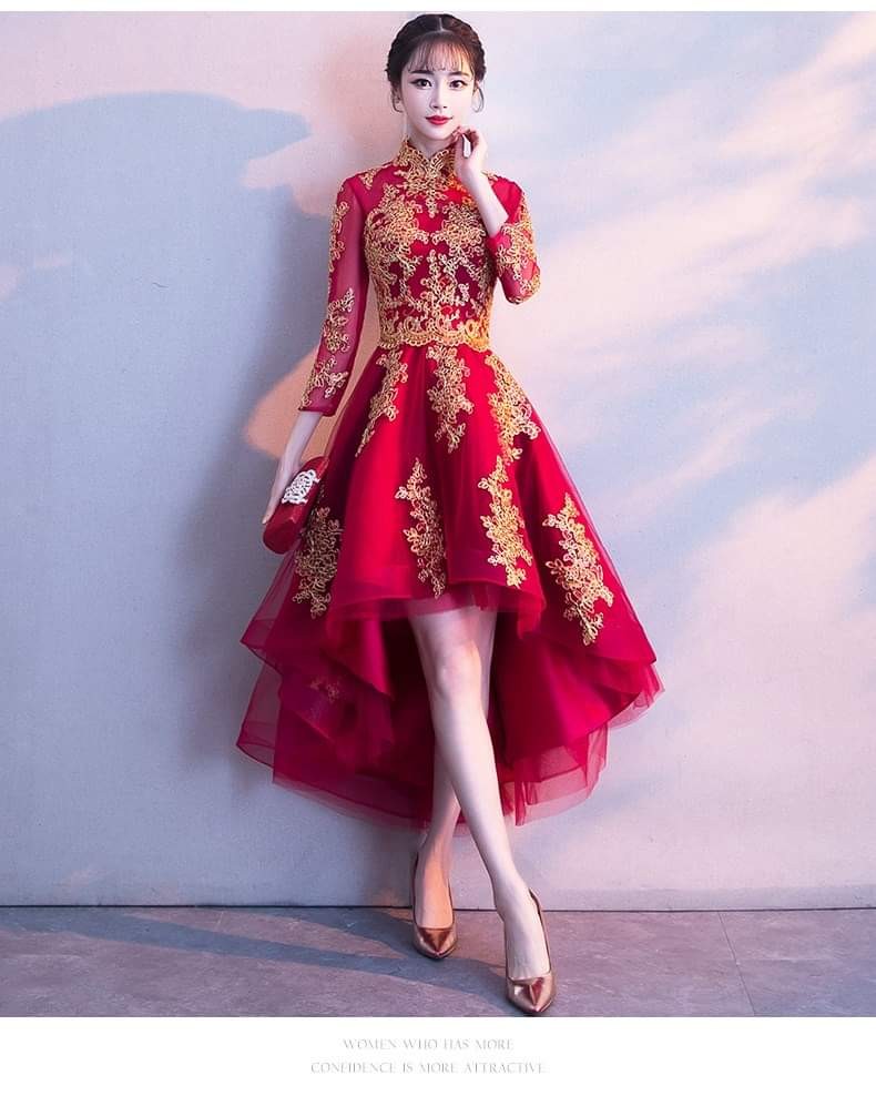 Red and gold party sales frocks