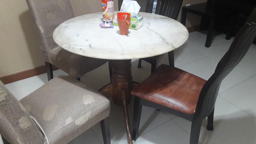 Round Marble Dining Table Furniture Tables Chairs On Carousell