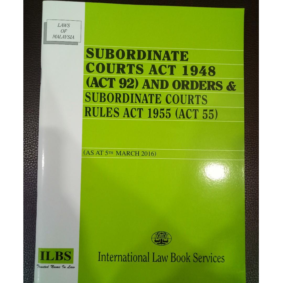 Subordinate Court Act 1948 Act 92 And Orders Subordinate Courts Rules Act 1955 Act55 Textbooks On Carousell