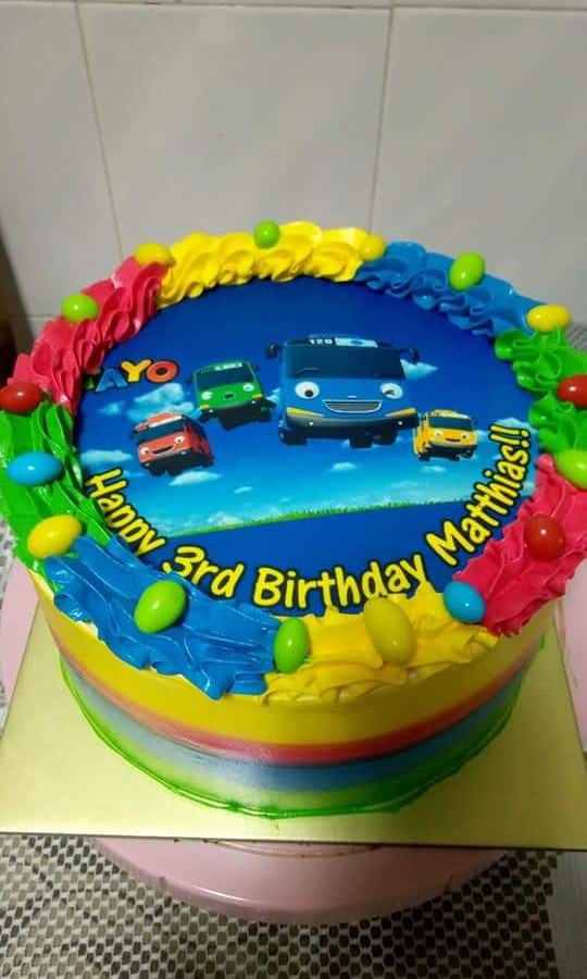 Tayo Bus Theme Bday Cake Food Drinks Baked Goods On Carousell