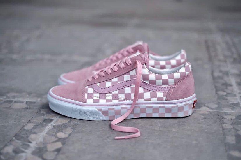 Vans Old Skool Side Wall Checkerboard Pink white