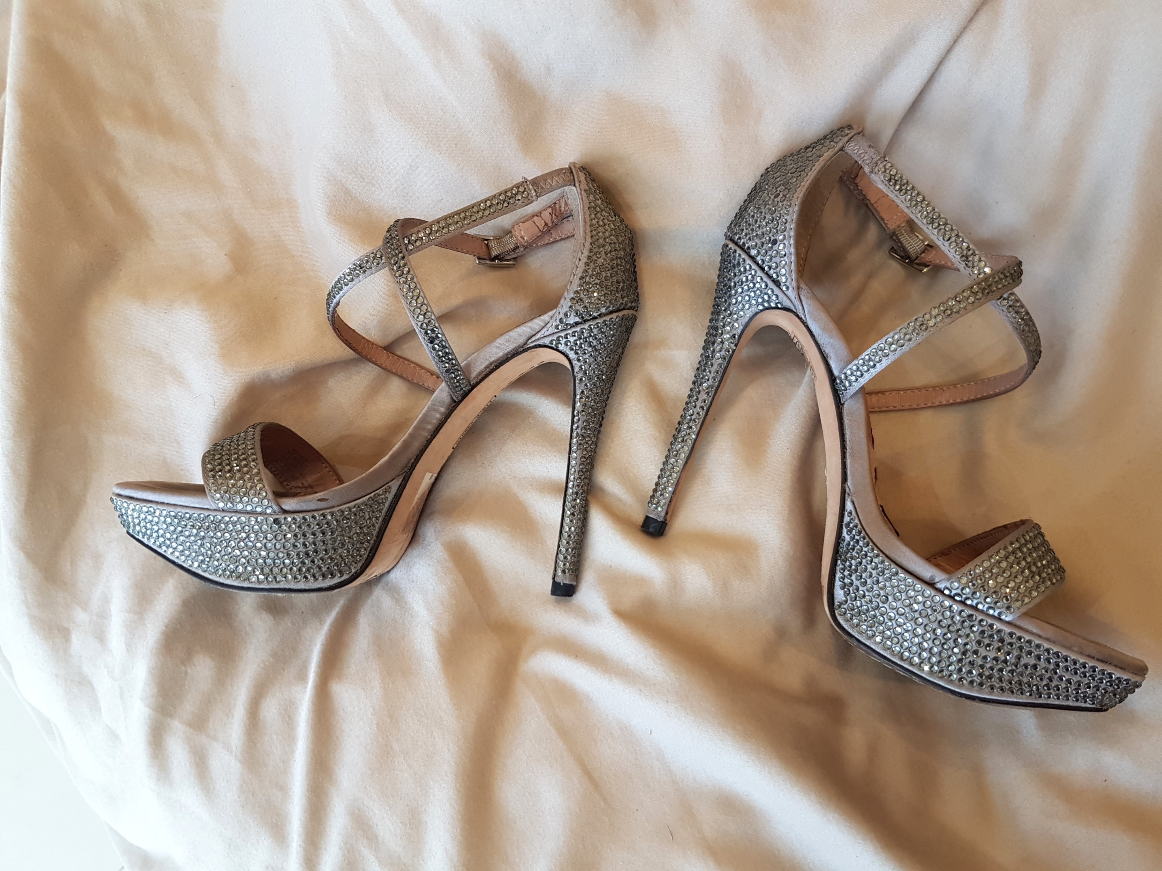 crystal embellished heels