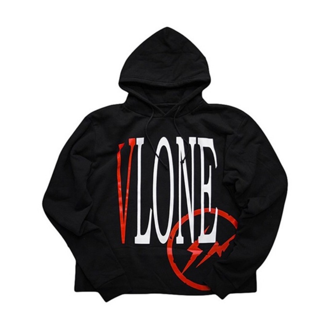 Vlone x Fragment Staple Hoodie Black Red Men s Fashion Tops