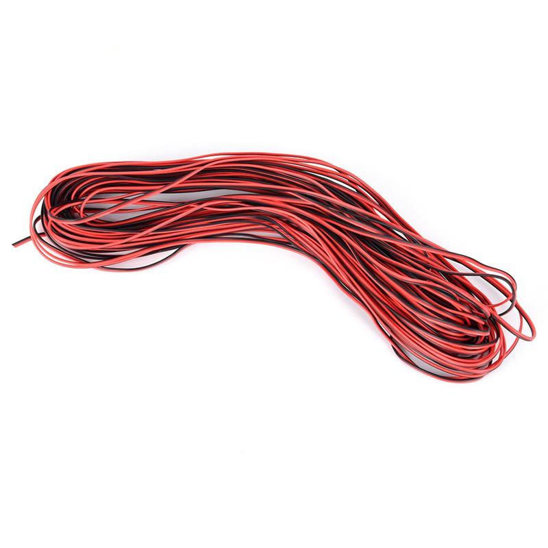 Wholesale 20pcs 2Pin 10m Cars Motorcycle Electric Wire Cable Red Black Connector