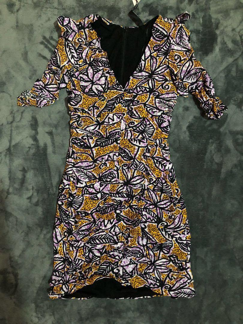 zara african print dress
