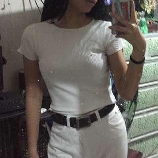 White ribbed shirt