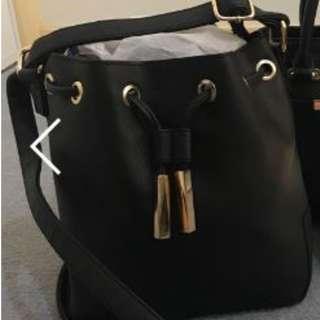Black Bucket Tote Bag - Collette