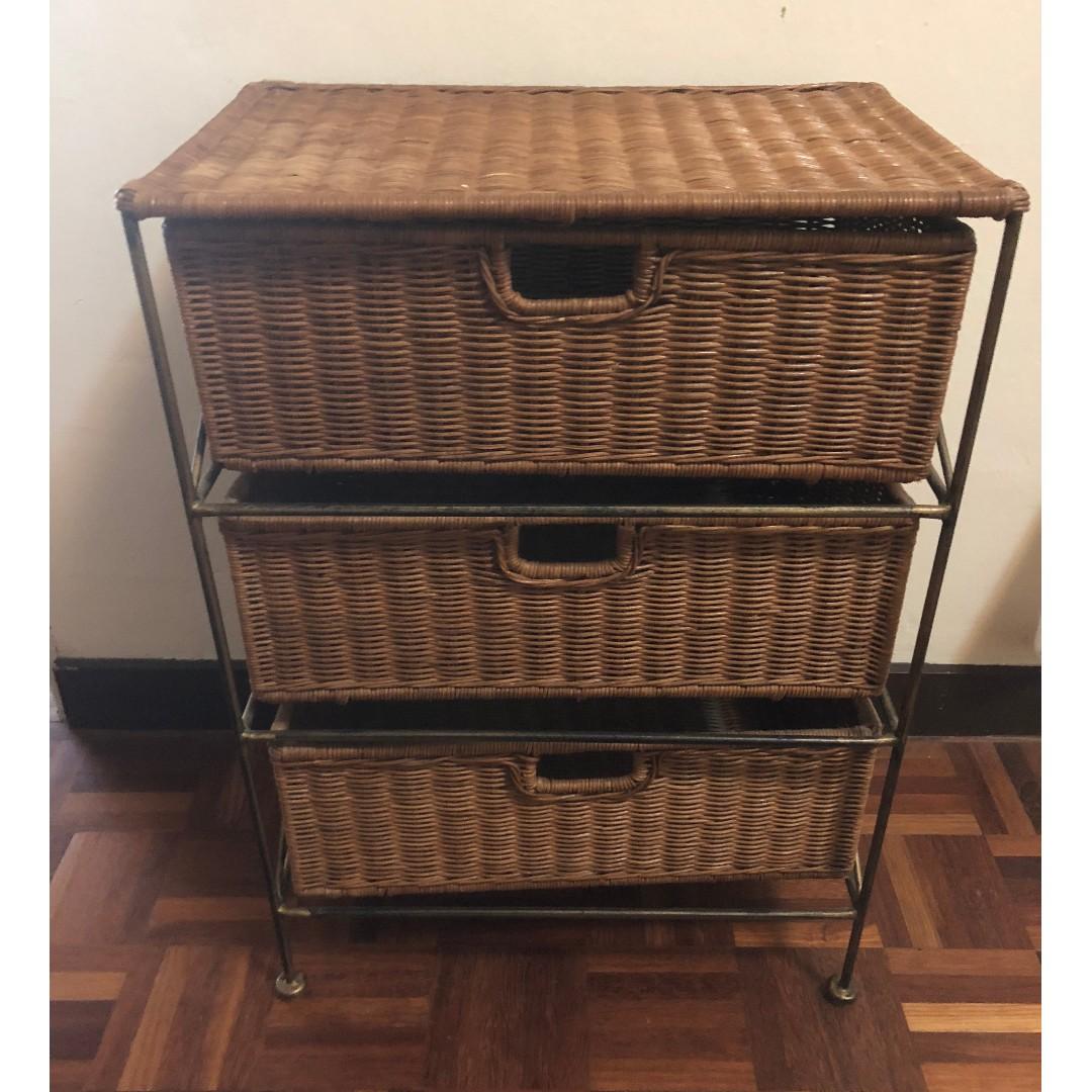 2 wicker shelving units, Furniture & Home Living, Furniture, Shelves