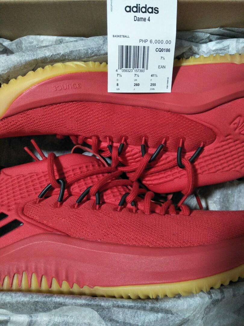Adidas Dame Red Gum, Men's Fashion, Footwear, Sneakers on Carousell