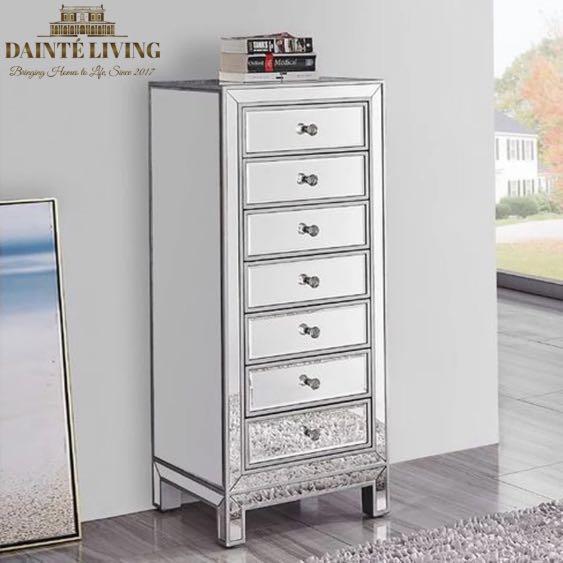 Classic Mirrored Luxury Tallboy Drawers Bespoke Furniture Mirrored Luxury Tallboy Drawers