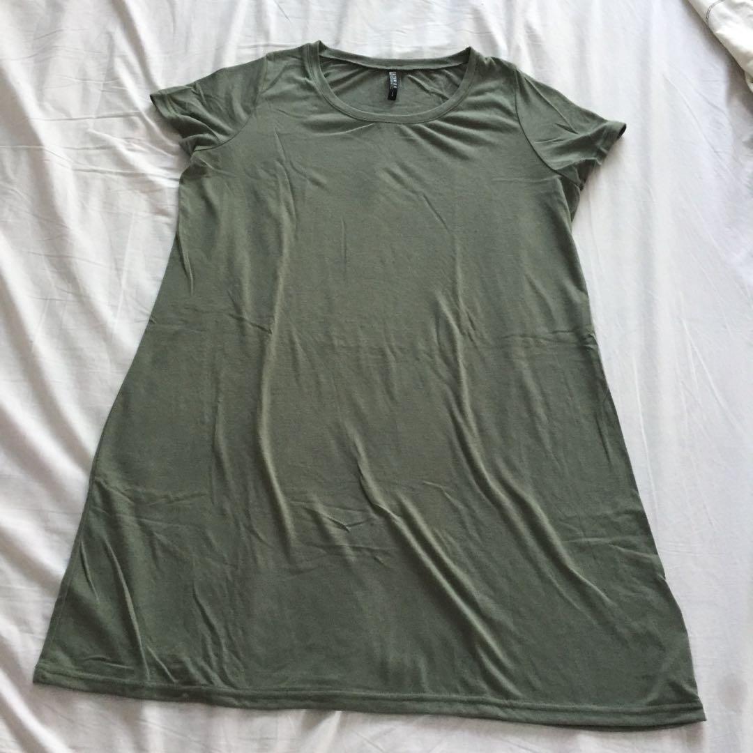 Cotton On Olive Green Shirt Dress Women S Fashion Clothes Dresses Skirts On Carousell