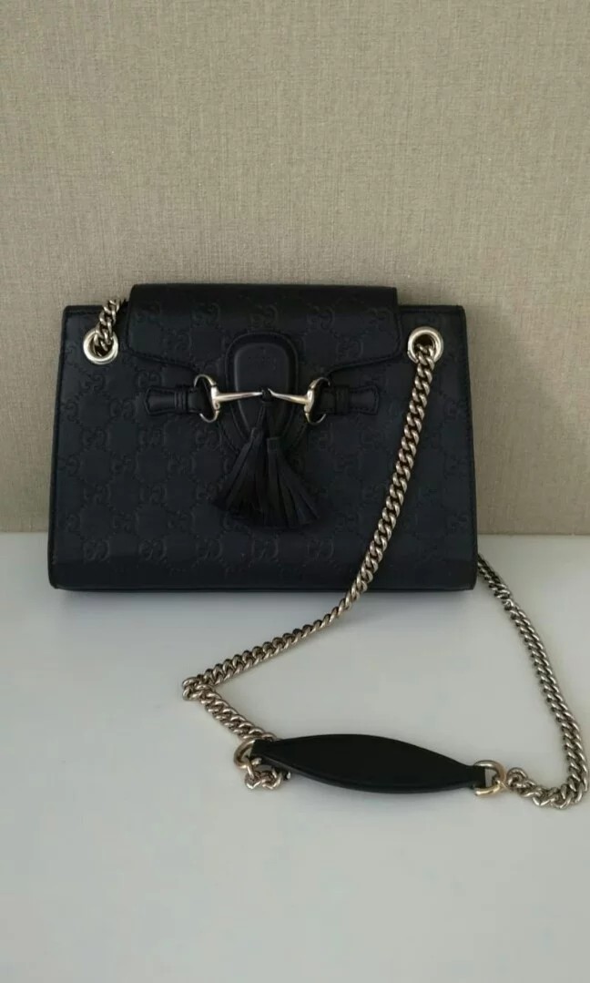 emily guccissima shoulder bag black