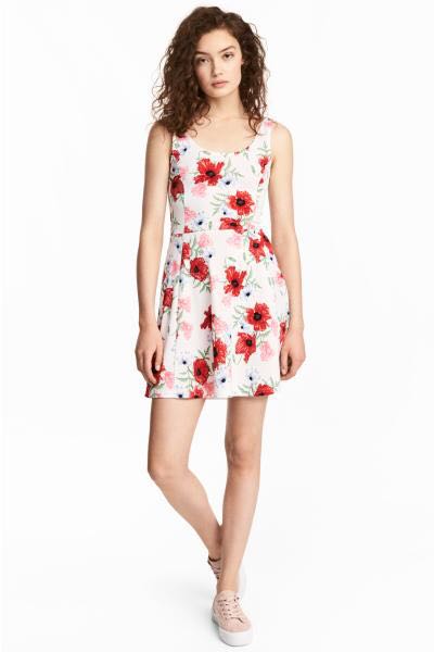 h&m black flower dress