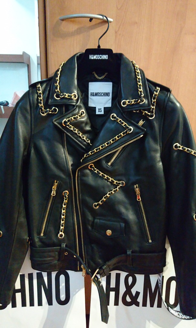 moschino h&m leather jacket