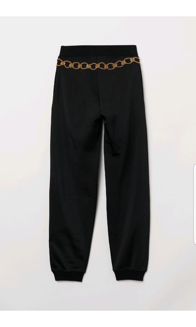 H M x Moschino Appliqued joggers Women s Fashion Bottoms Other Bottoms on Carousell