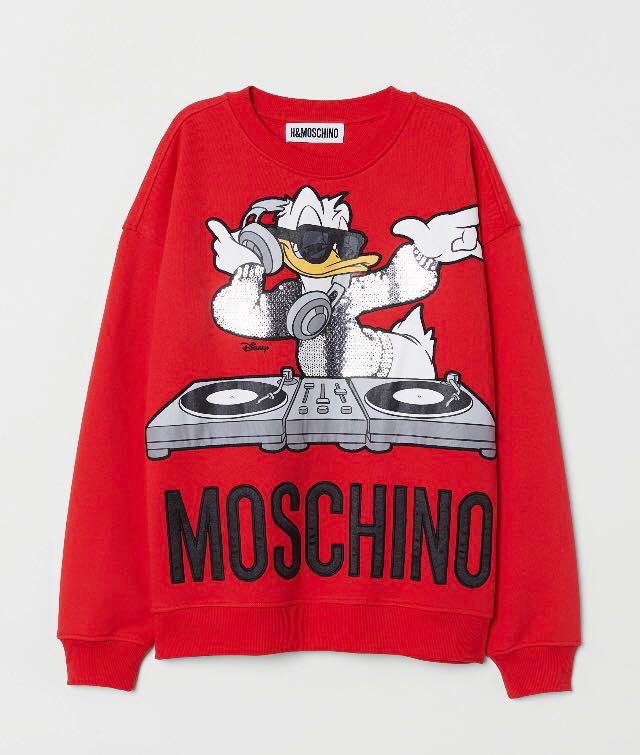 H\u0026M x Moschino Red sweater Donald Duck 