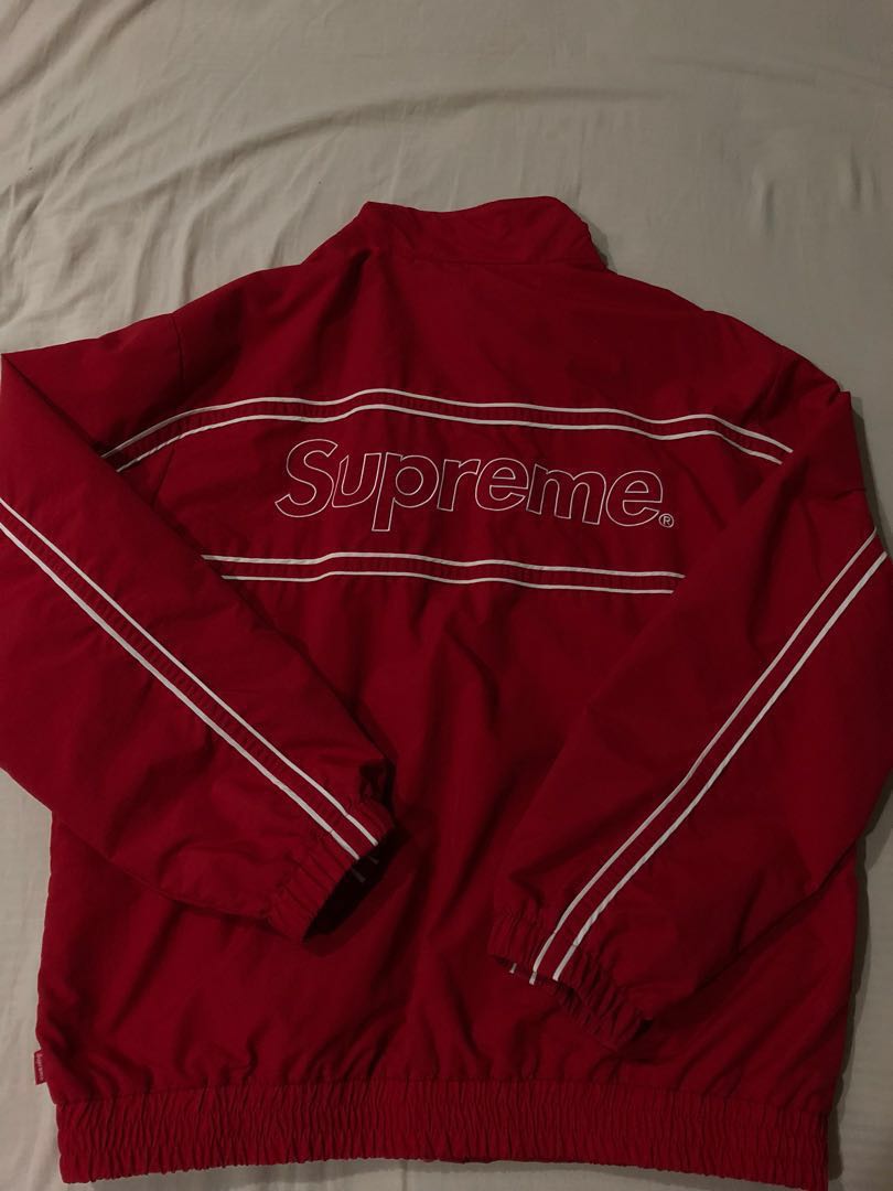 Supreme piping track jacket red outlet
