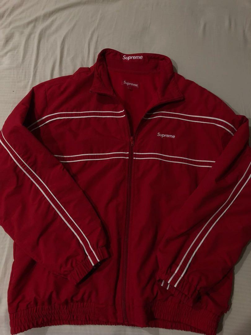 Supreme piping track jacket red on sale