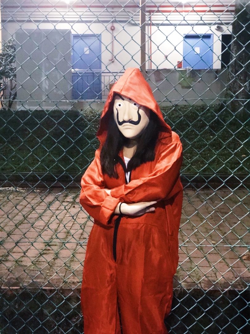 WOMENS RED HEIST JUMPSUIT WITH HOOD HALLOWEEN FANCY DRESS COSTUME COSPLAY  OUTFIT | eBay