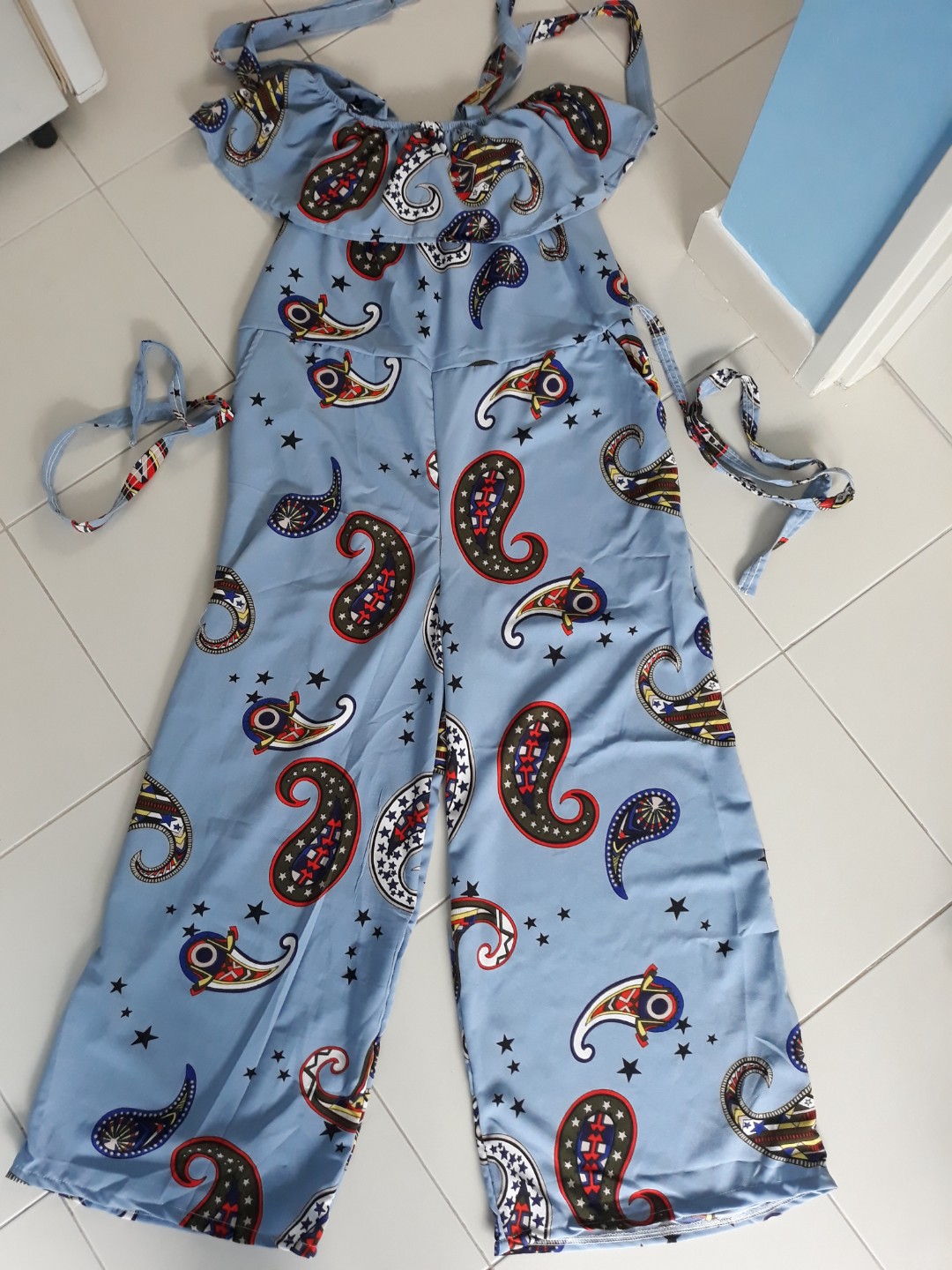 plus size baby blue jumpsuit