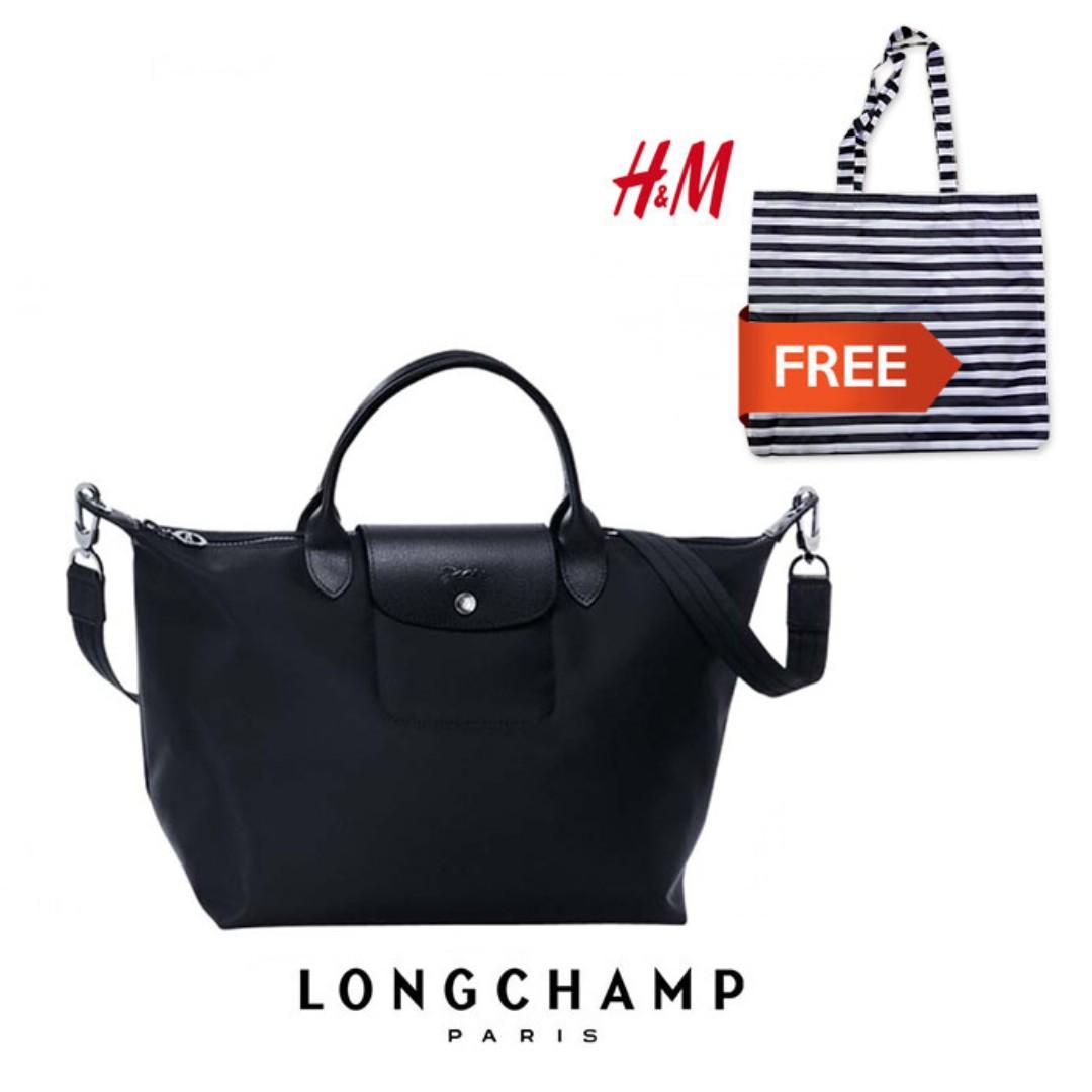 longchamp black bag medium