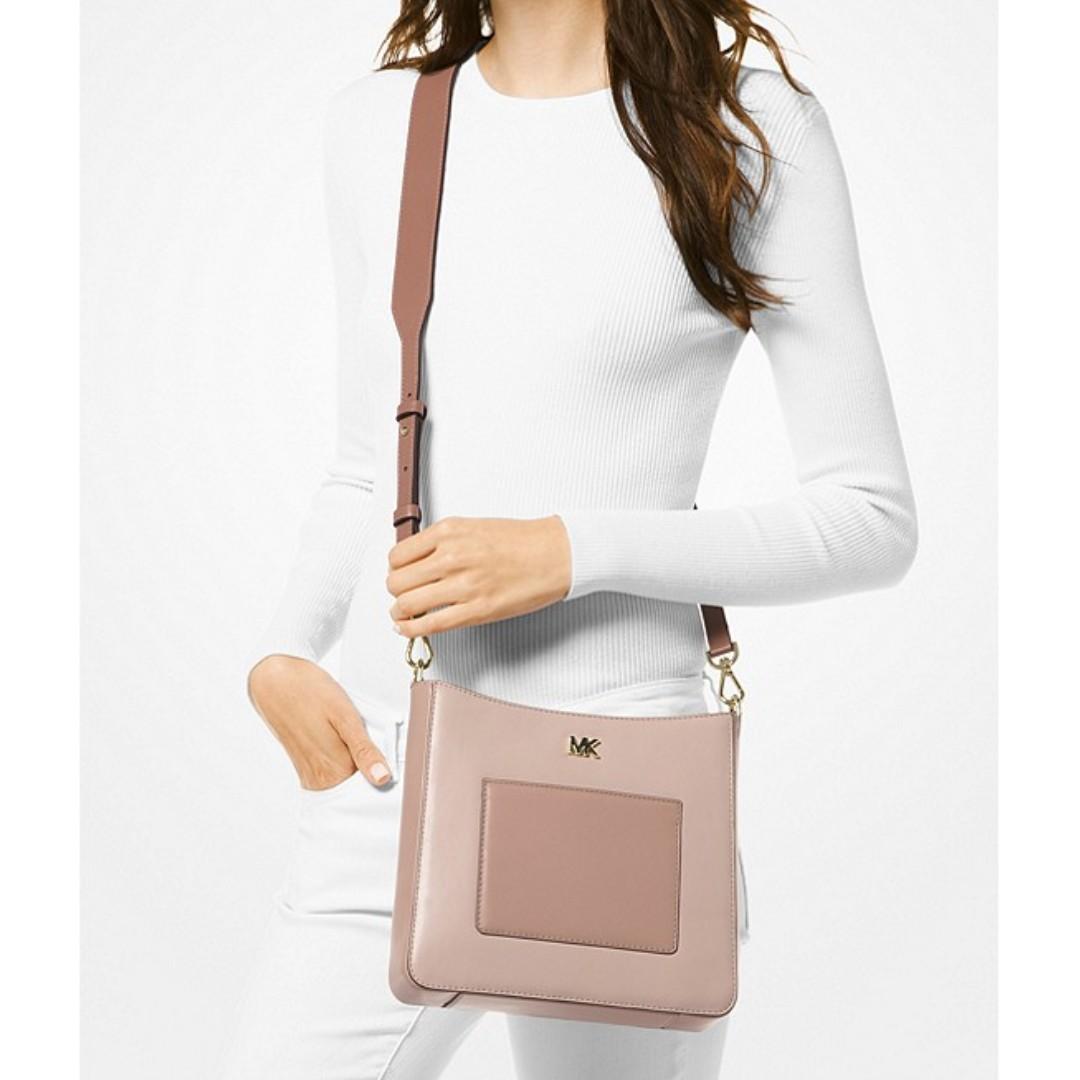 michael kors gloria leather messenger