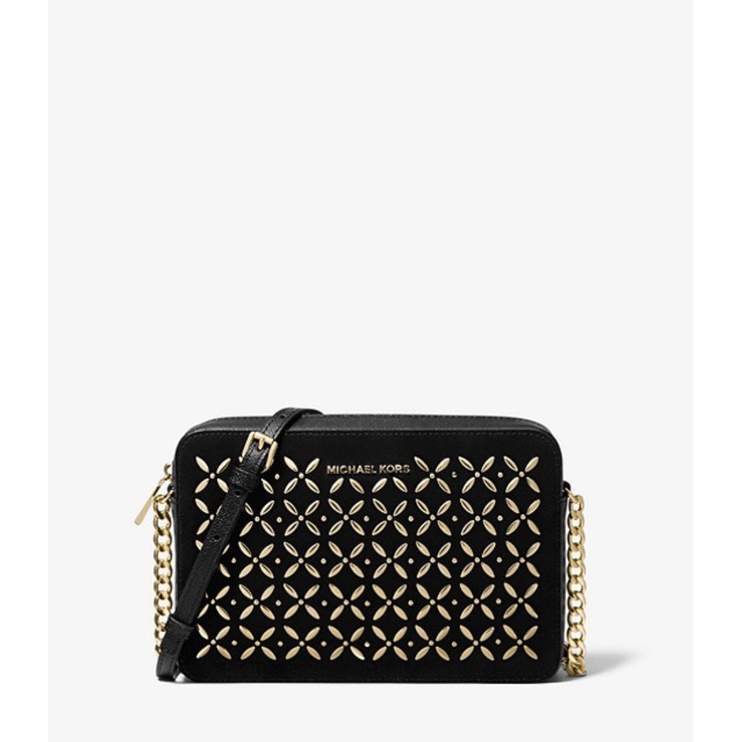 michael michael kors jet set large embellished leather crossbody