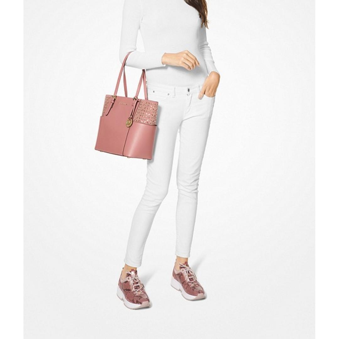 michael kors jet set large embellished leather tote