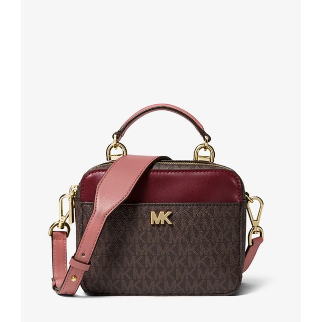 michael kors mott mini logo and leather crossbody