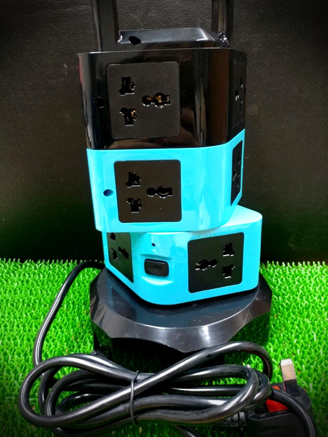 Multi Function Vertical Standing Extension Plug Socket, TV & Home