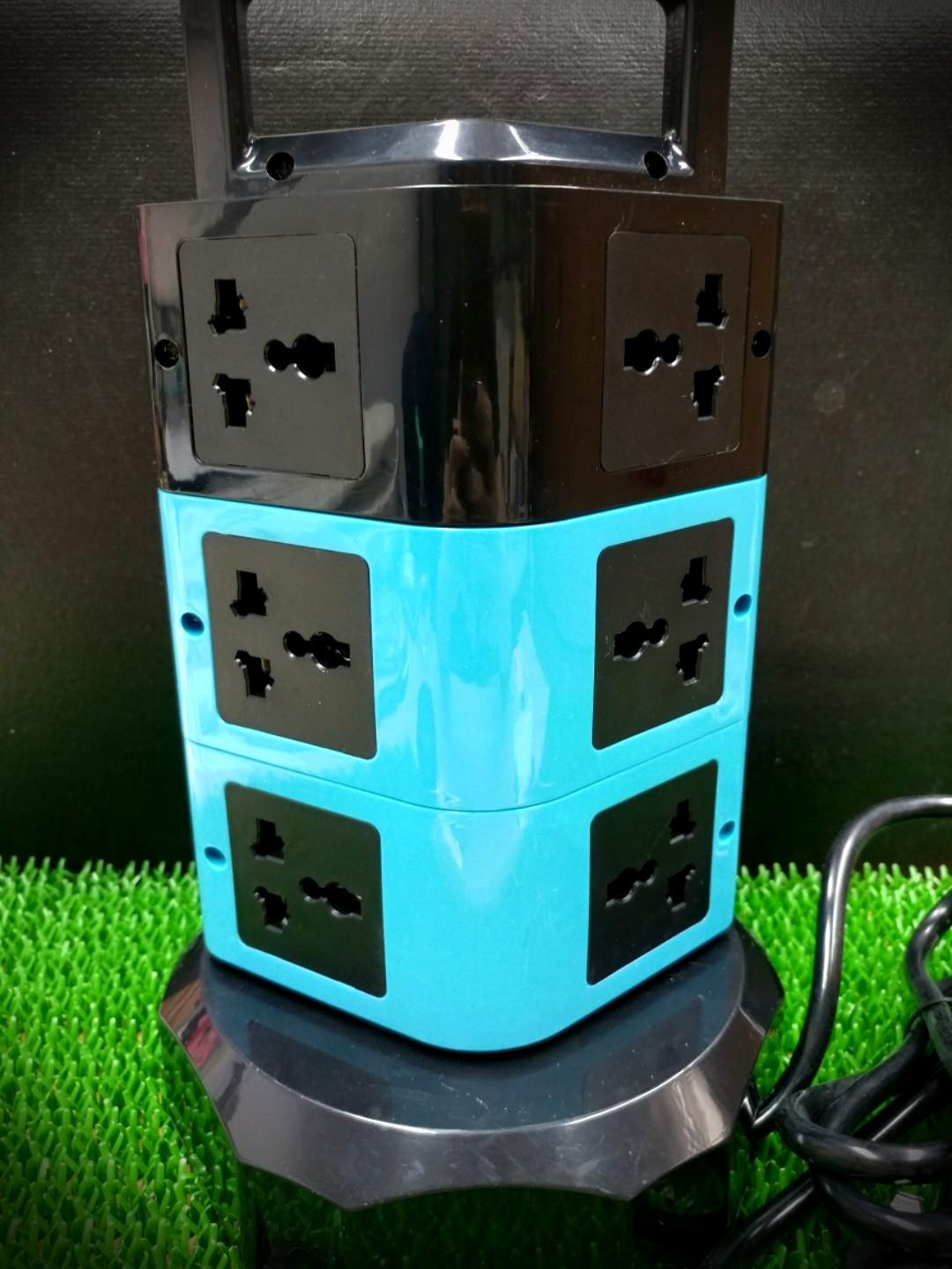 Multi Function Vertical Standing Extension Plug Socket, TV & Home