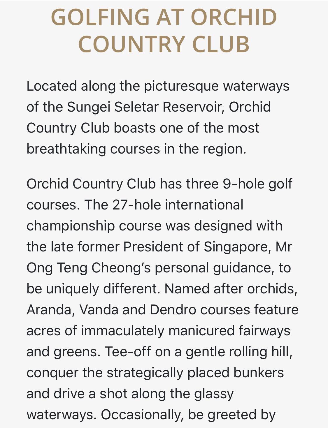 Orchid Country Club Individual Golfing Silver Membership Everything Else On Carousell