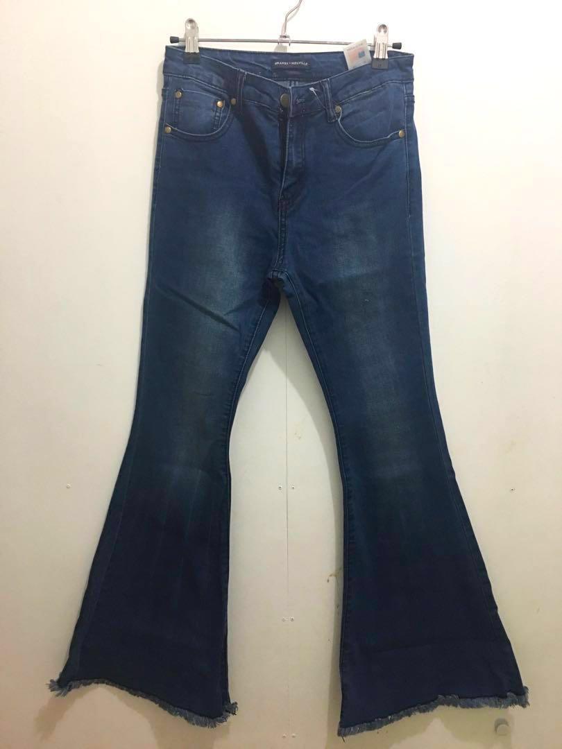 bell bottom blue jeans for sale