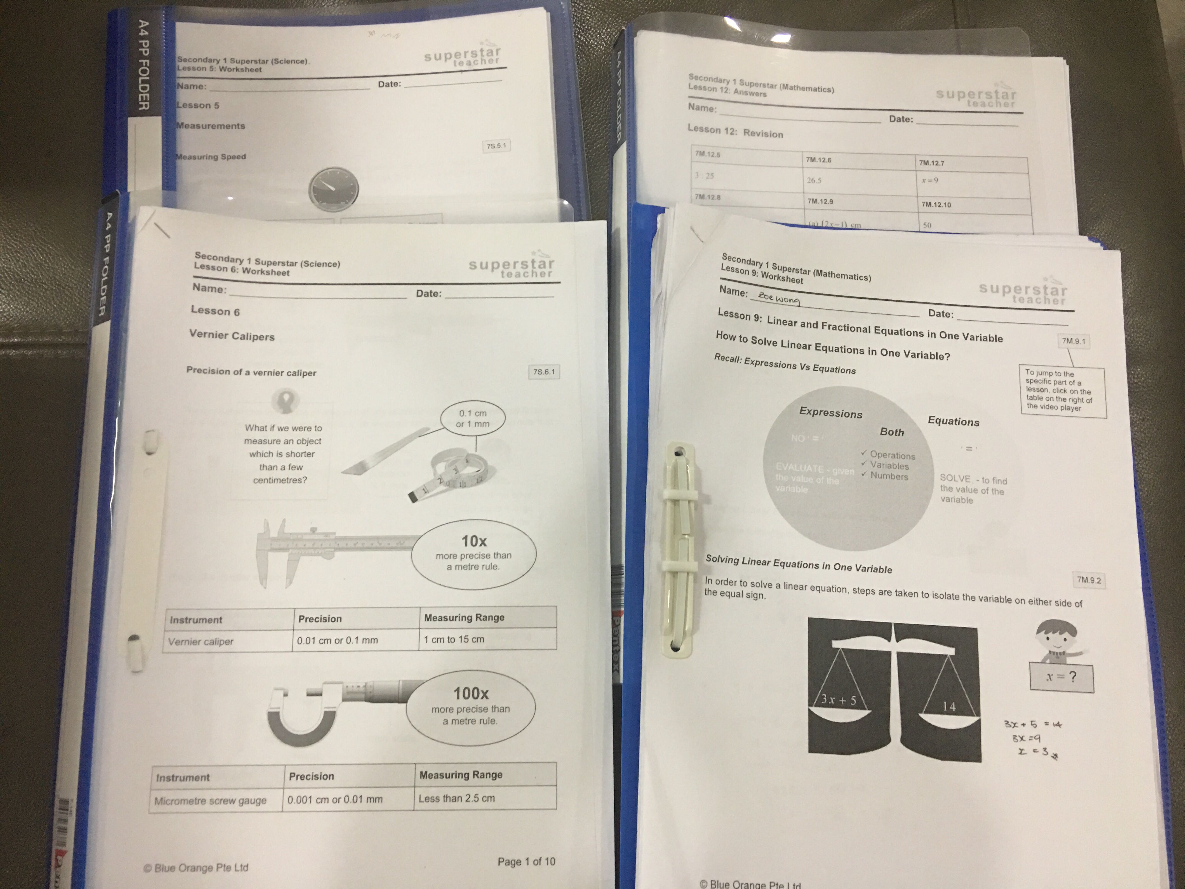 Superstar teacher Math & Science Worksheets for Sec One, Hobbies ...