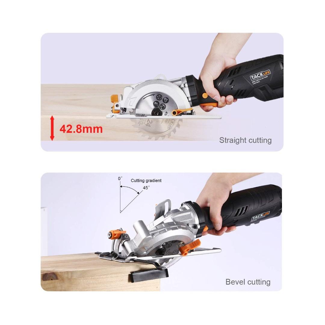Tacklife Compact Circular Saw 41/2 inch with 3X24T Blades 5.8A 3500