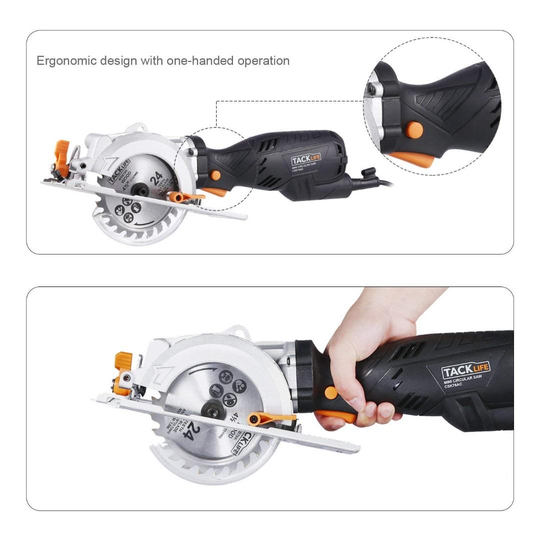 Tacklife Compact Circular Saw 41/2 inch with 3X24T Blades 5.8A 3500