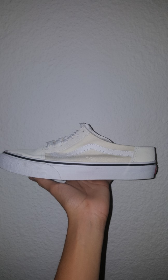low top vans all white