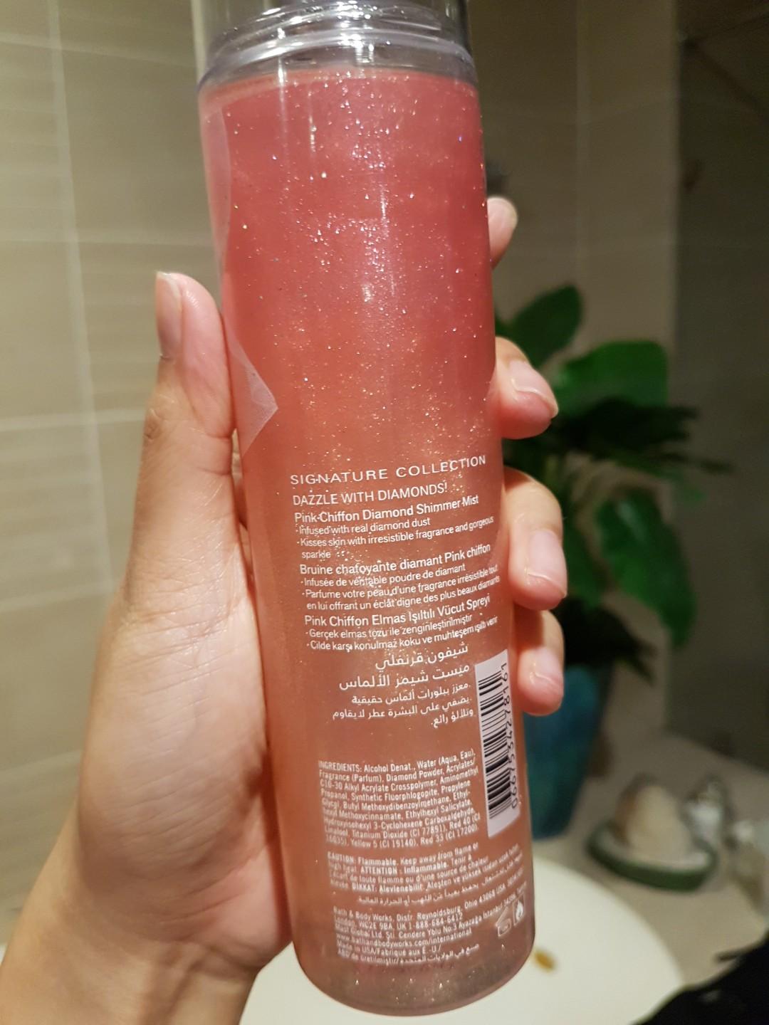 Pink chiffon shimmer new arrivals mist