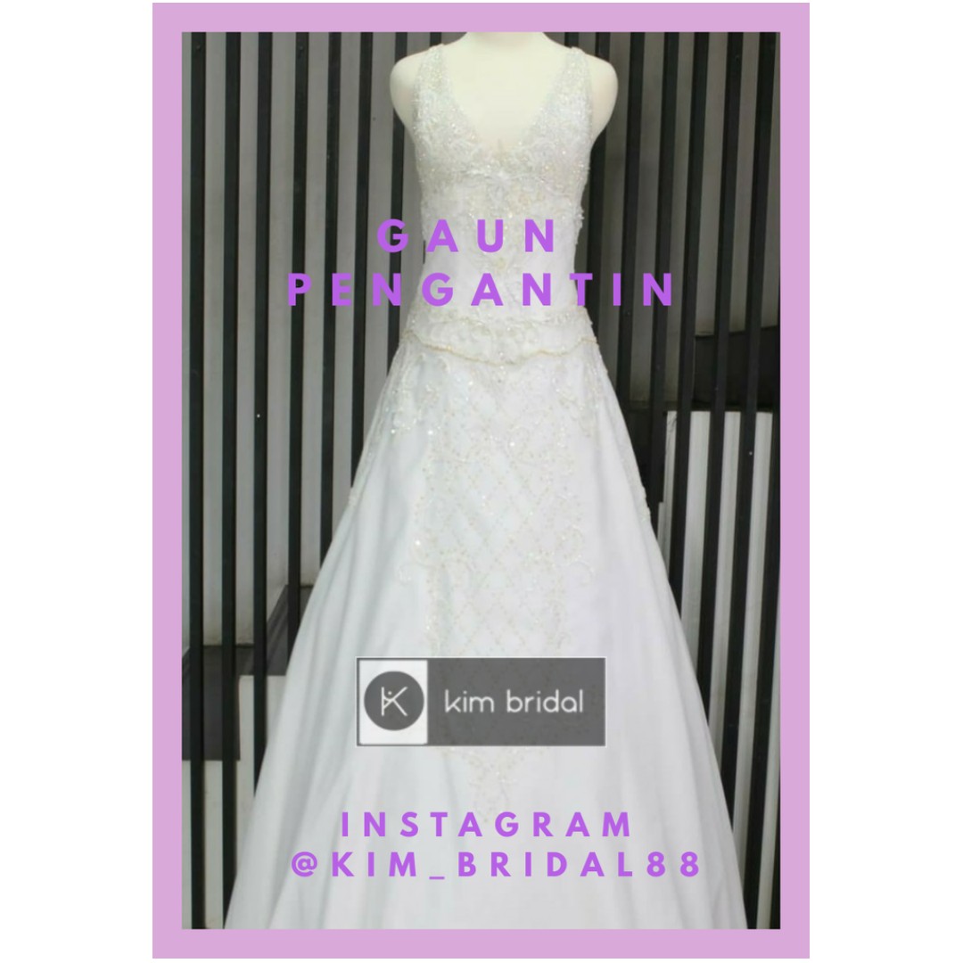 Wedding Gown Gaun Prewedding Gaun Pengantin Warna Broken White Kode