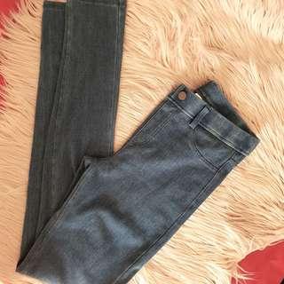 High waisted blue jeggings