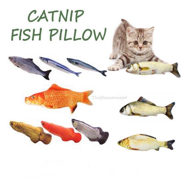 3 For 18 Free Nm Free Catnip Powder Fish Pillow Cat Toy Pet